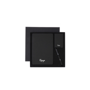 Personalised Sustainable Gift Set with Refillable Notebook, Pen & Cardholder - Black