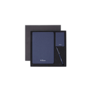 Personalised Sustainable Gift Set with Refillable Notebook, Pen & Cardholder - Navy