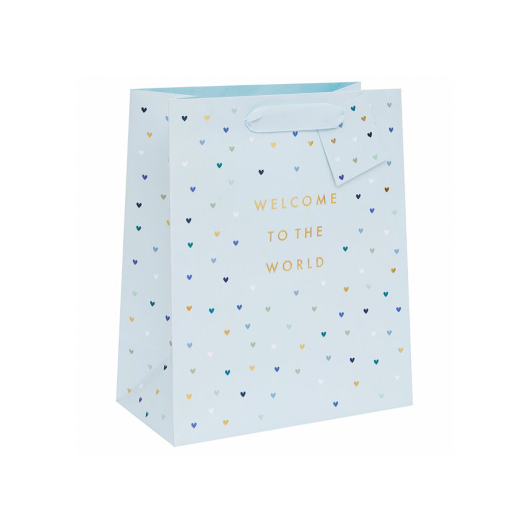 New Born, Welcome to the world, Blue - Large Gift Bag