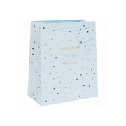 New Born, Welcome to the world, Blue - Large Gift Bag