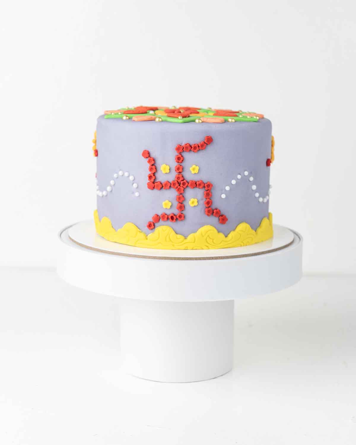 Diwali Swastik Cake