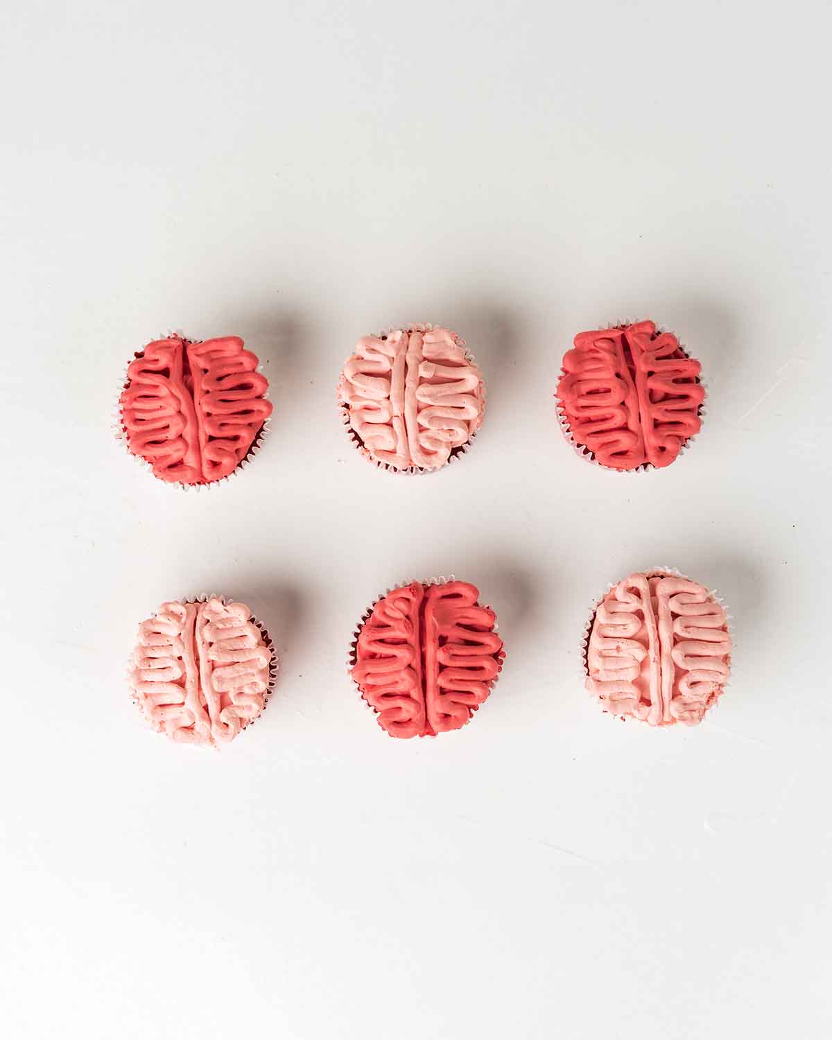 Zombie Brain Cupcakes