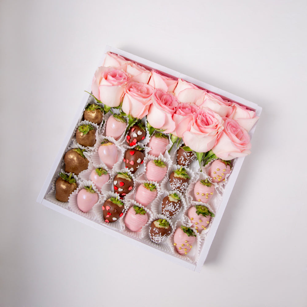 24pcs Strawberries and Roses