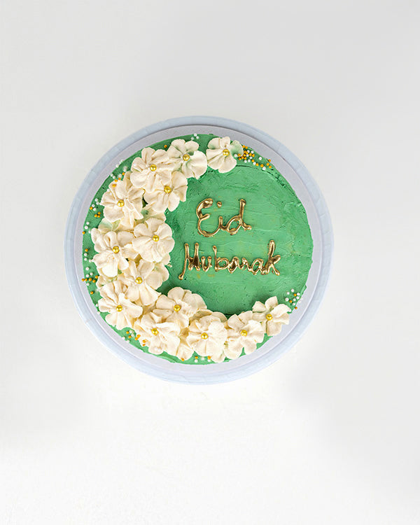 1Kg White and Green EID Mubarak Cake