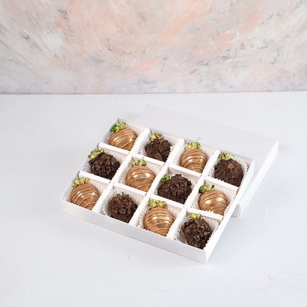 Golden and Dark Chocolate Covered Berries