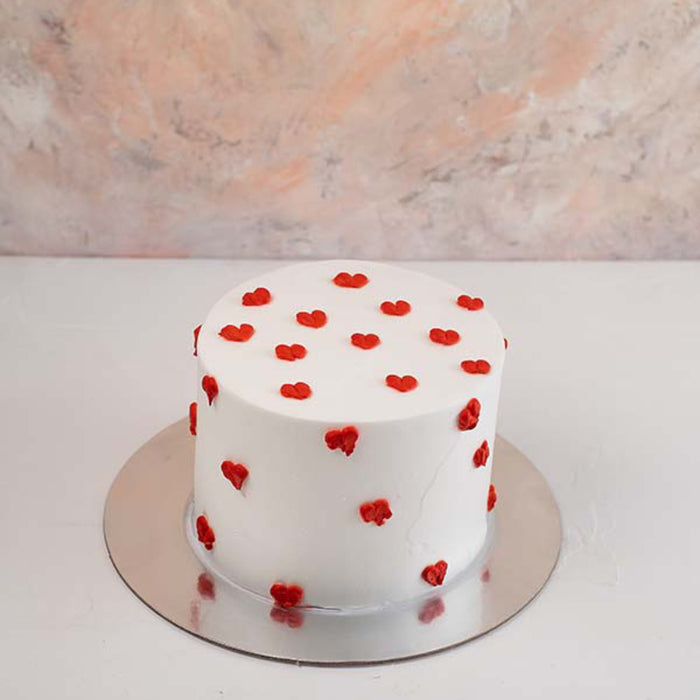 White Cakes with Hearts