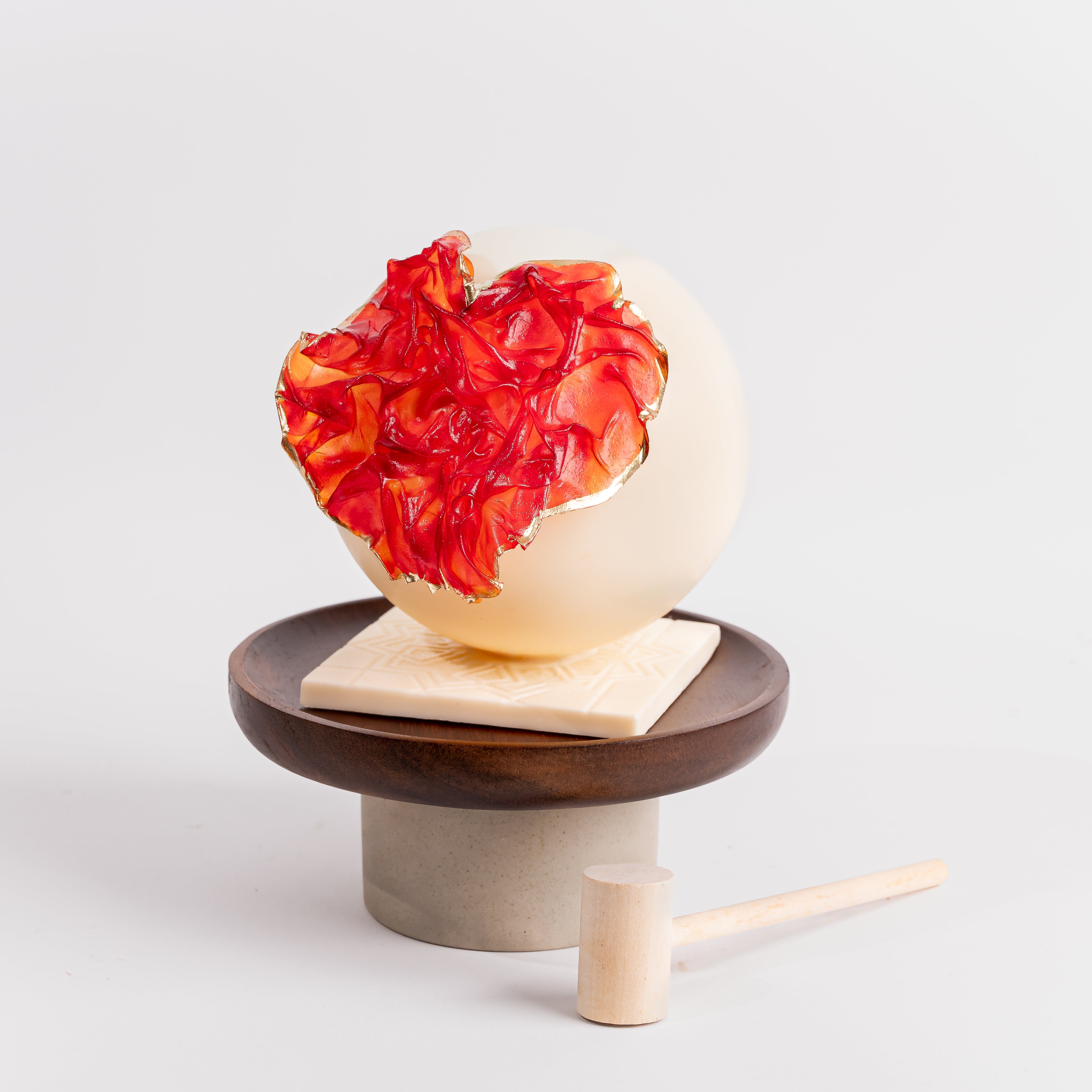 Artisan White Chocolate Smash with Textured Red Heart