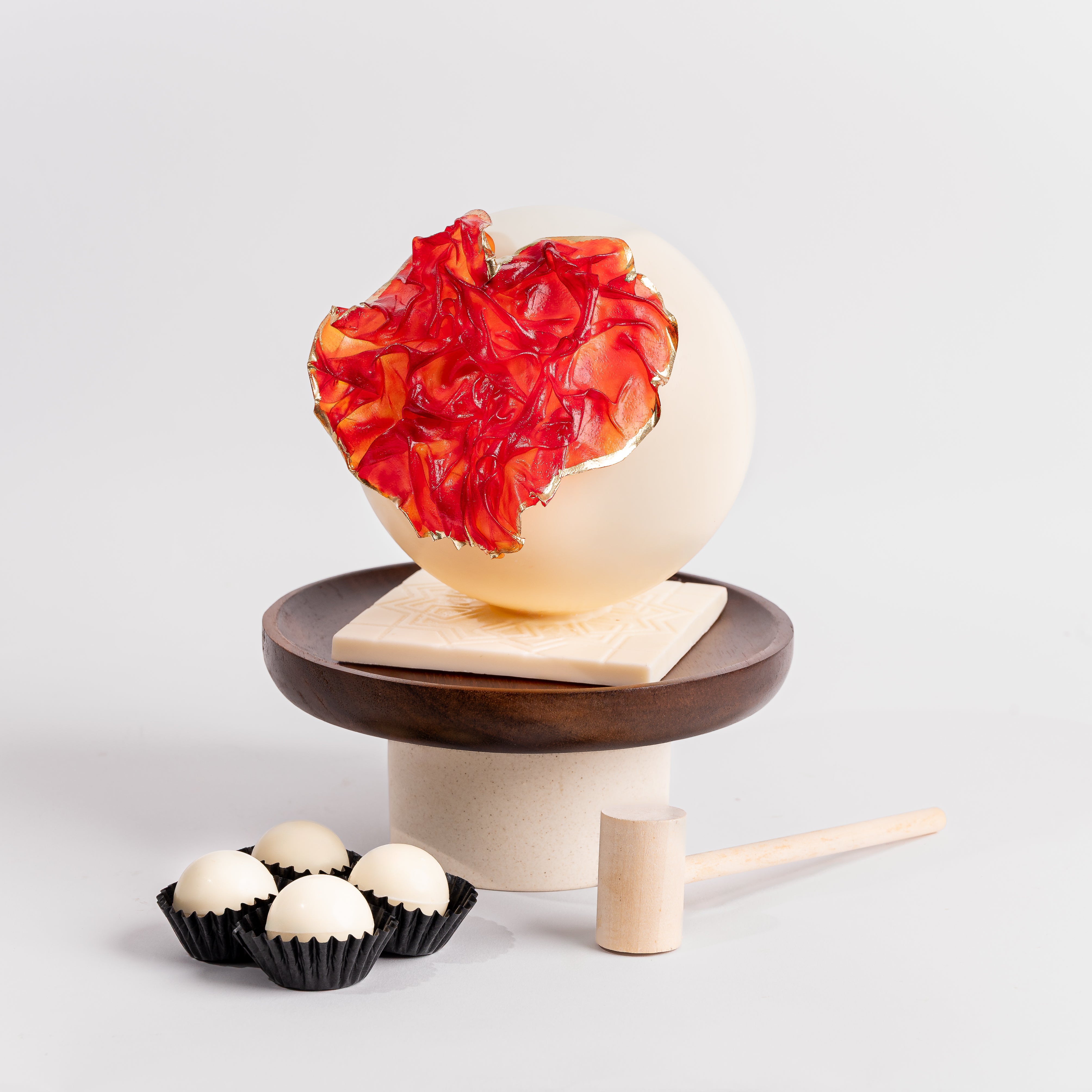 Artisan White Chocolate Smash with Textured Red Heart