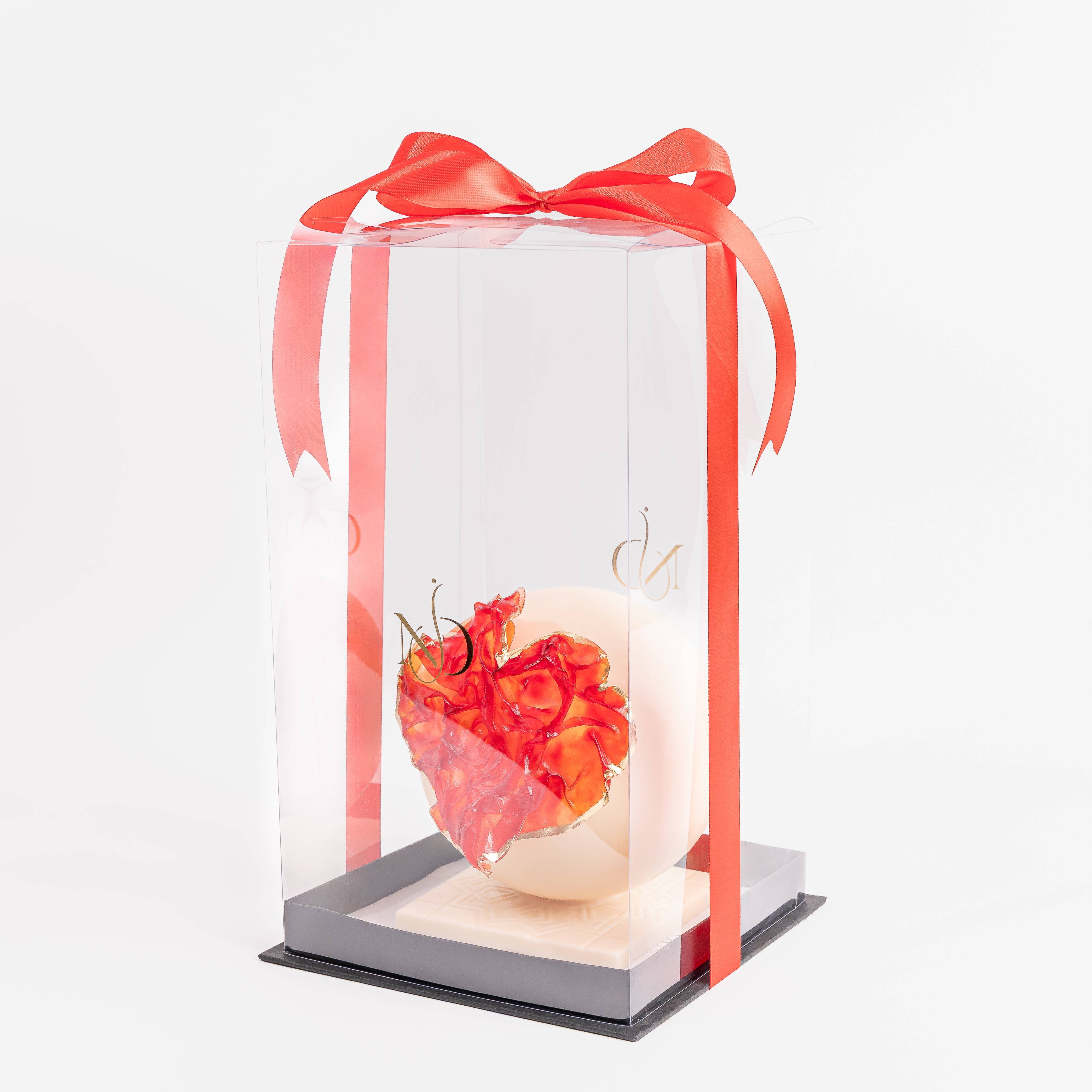 Artisan White Chocolate Smash with Textured Red Heart
