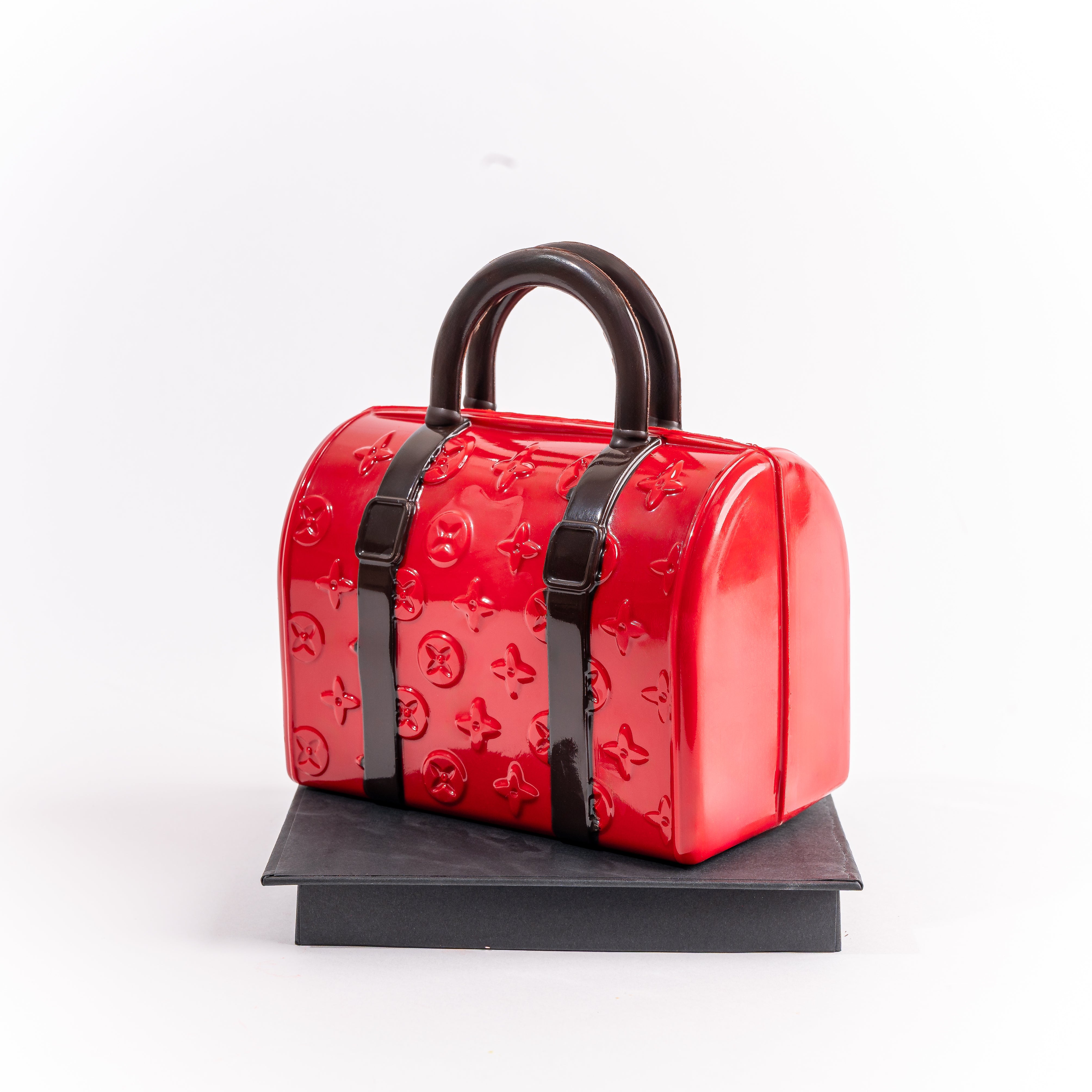 High-Gloss Designer Handbag Chocolate
