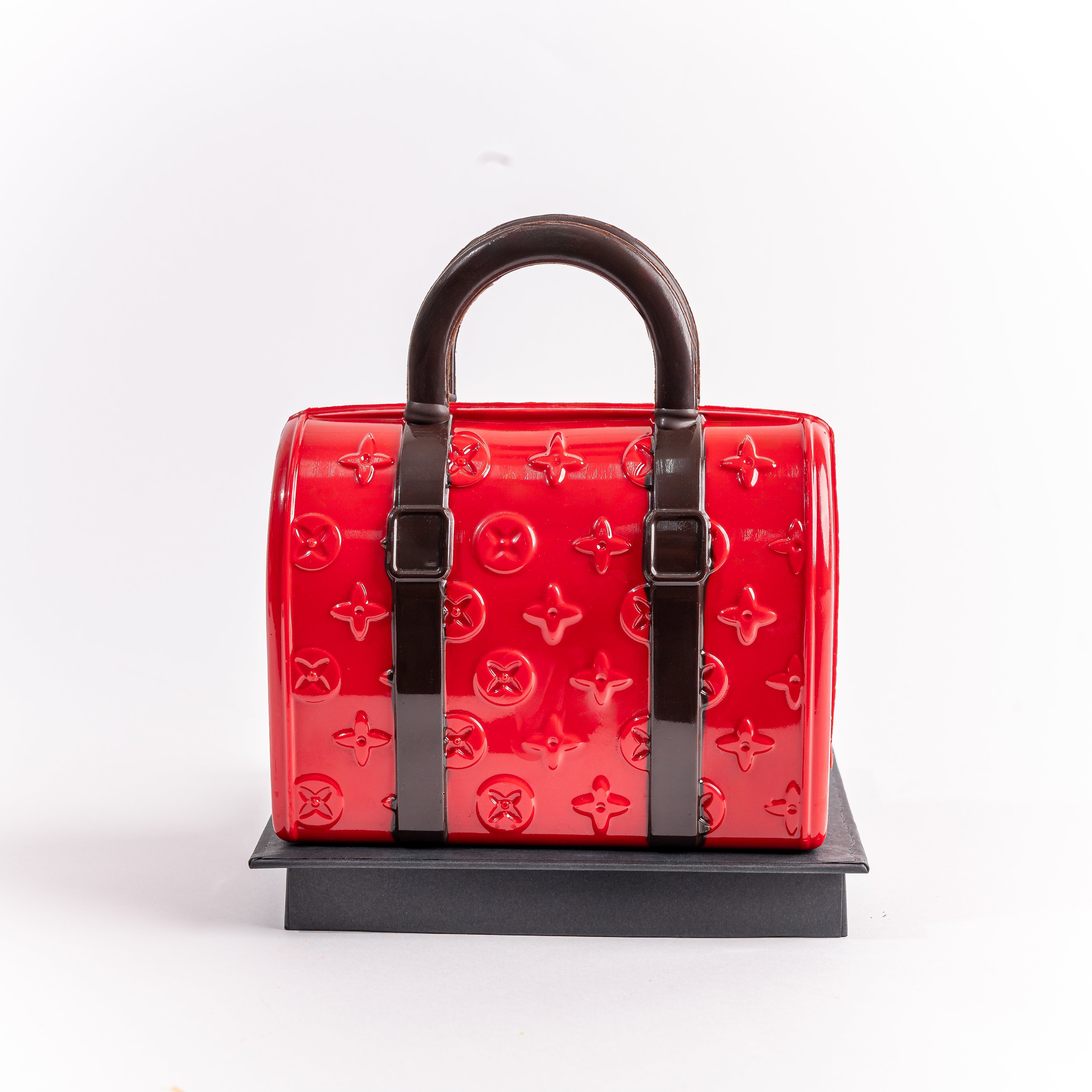 High-Gloss Designer Handbag Chocolate