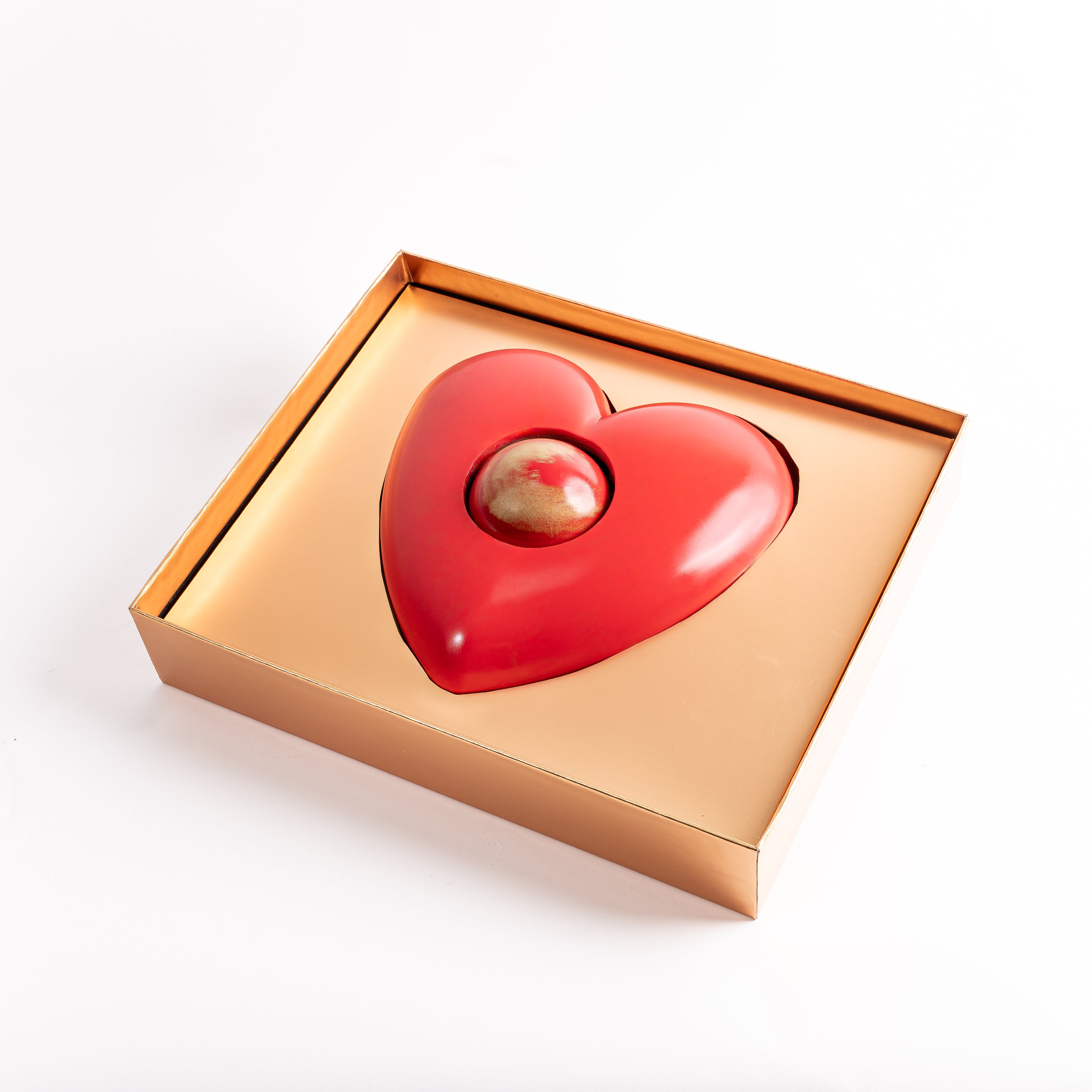 Chocolate Heart with Hot Chocolate Bomb