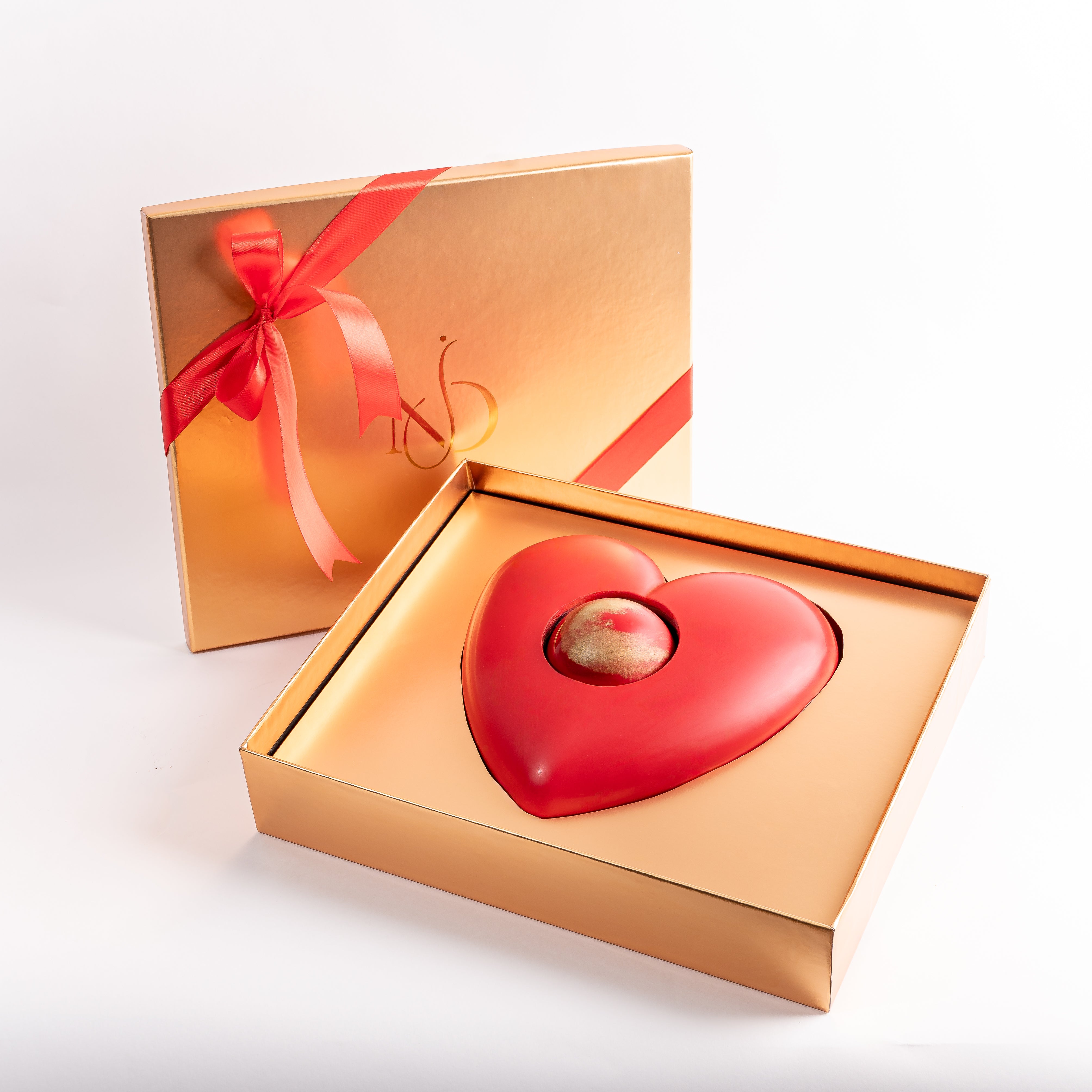 Chocolate Heart with Hot Chocolate Bomb