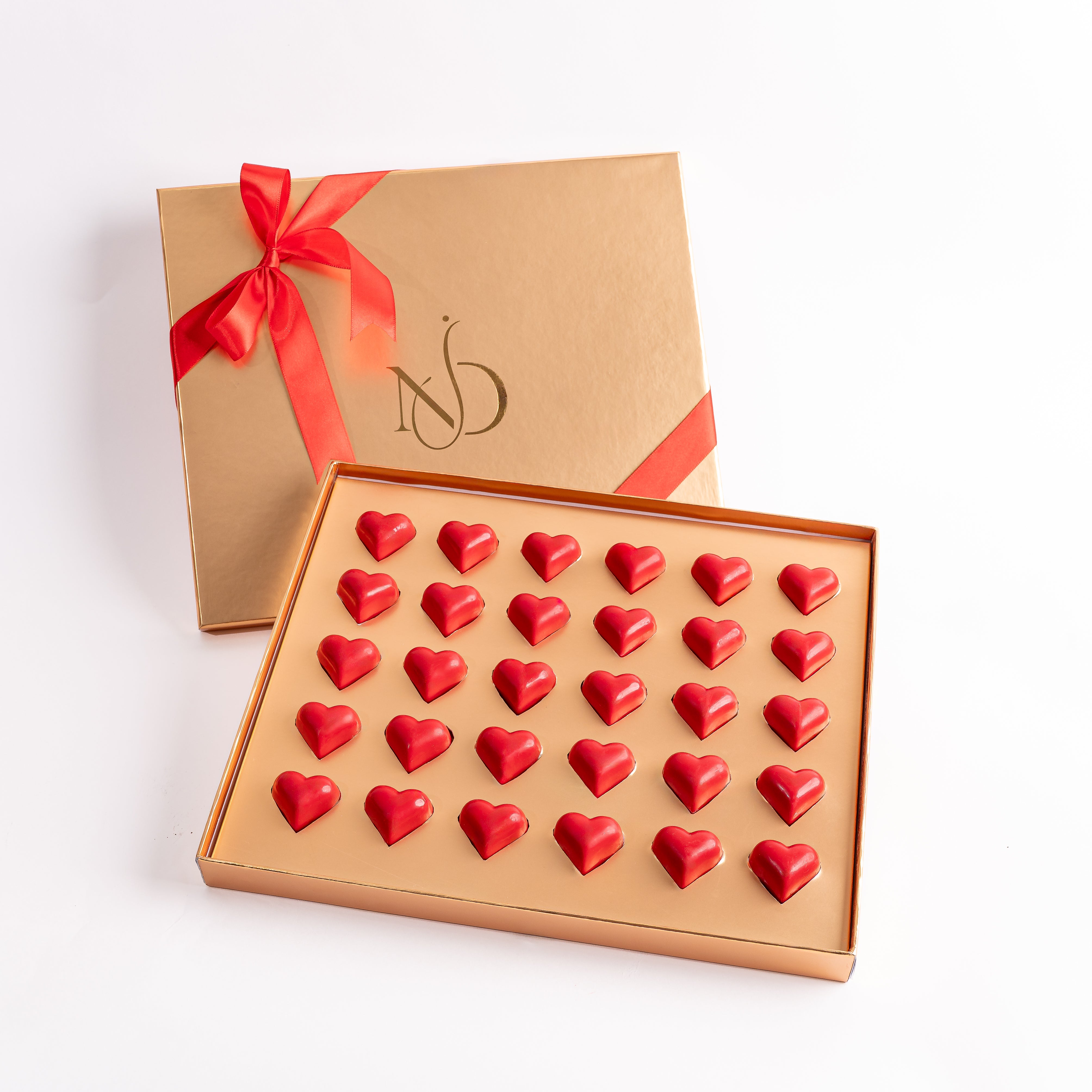 30-Piece Luxury Ruby Heart Chocolate