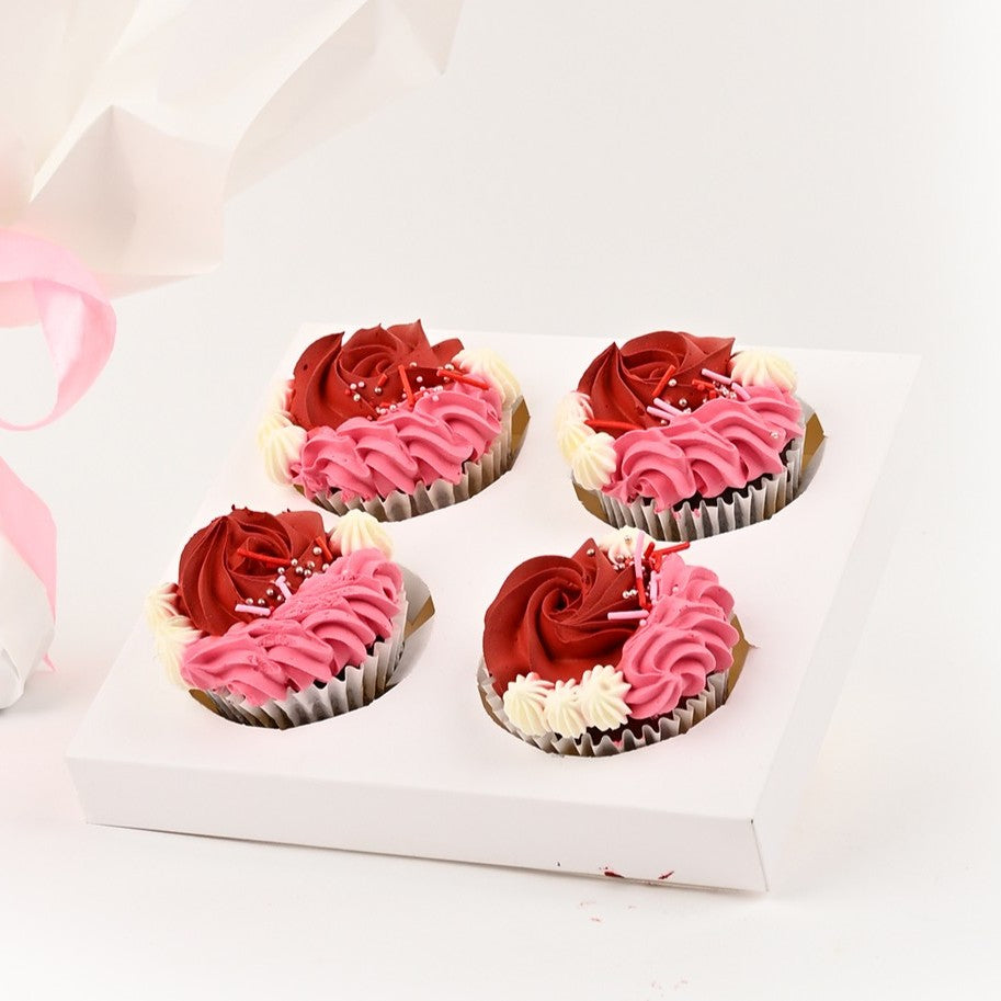 Romantic Swirl Cupcakes 4pcs Gift Box
