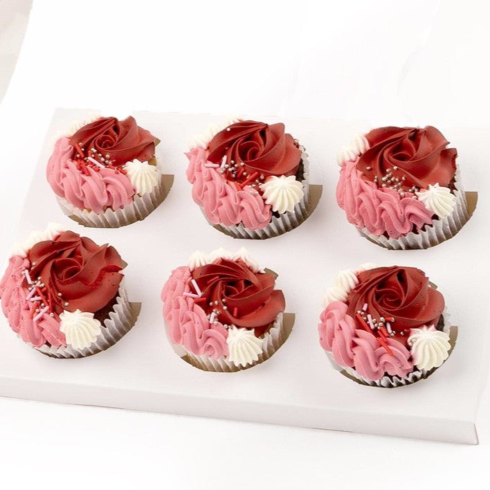 Romantic Swirl Cupcakes 6pcs Gift Box