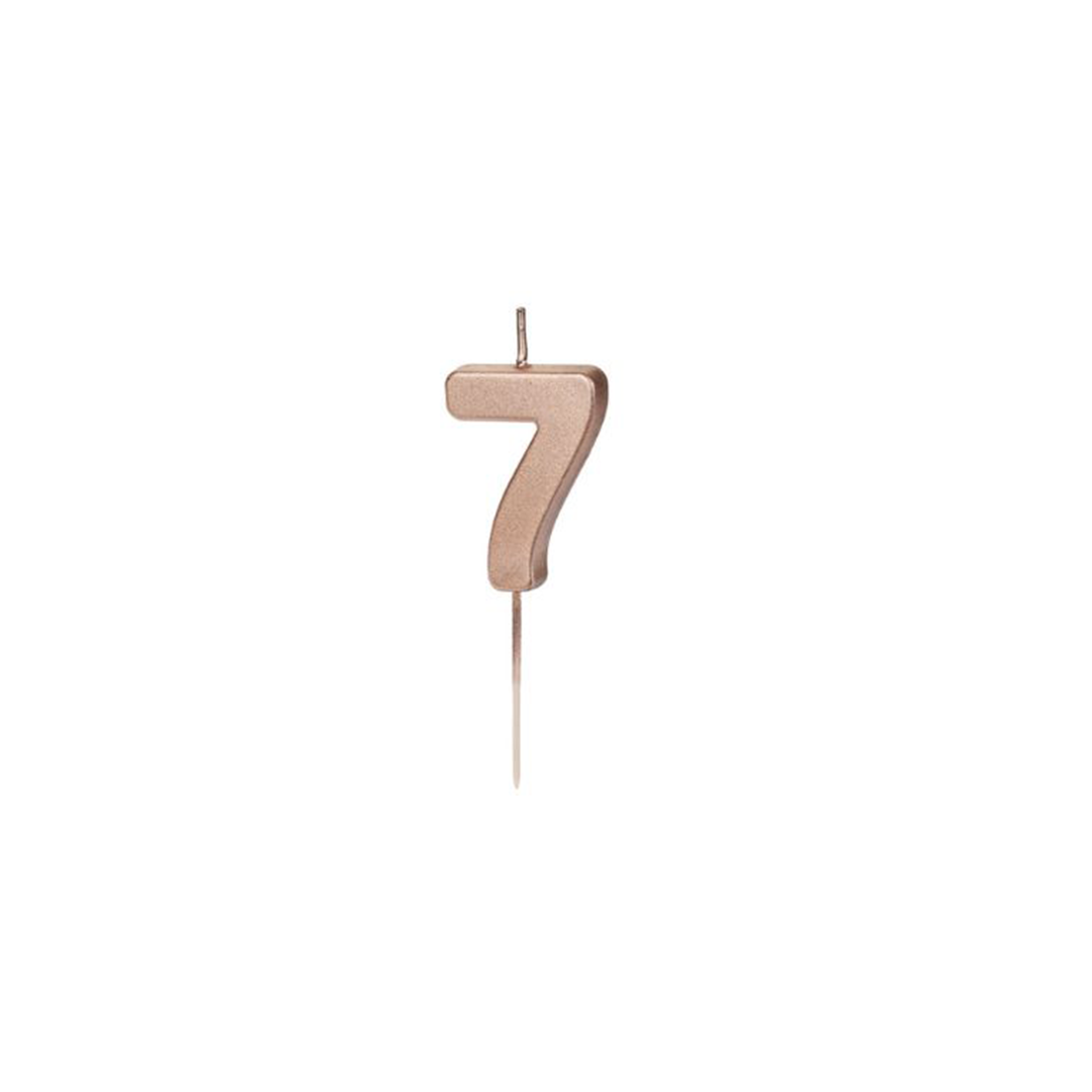 Birthday Candle Number - Rose Gold, 4.5cm