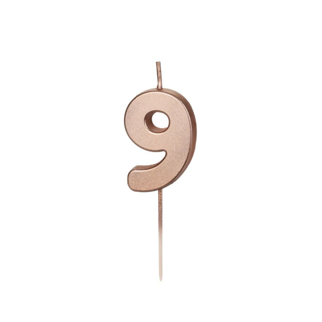 Birthday Candle Number - Rose Gold, 4.5cm