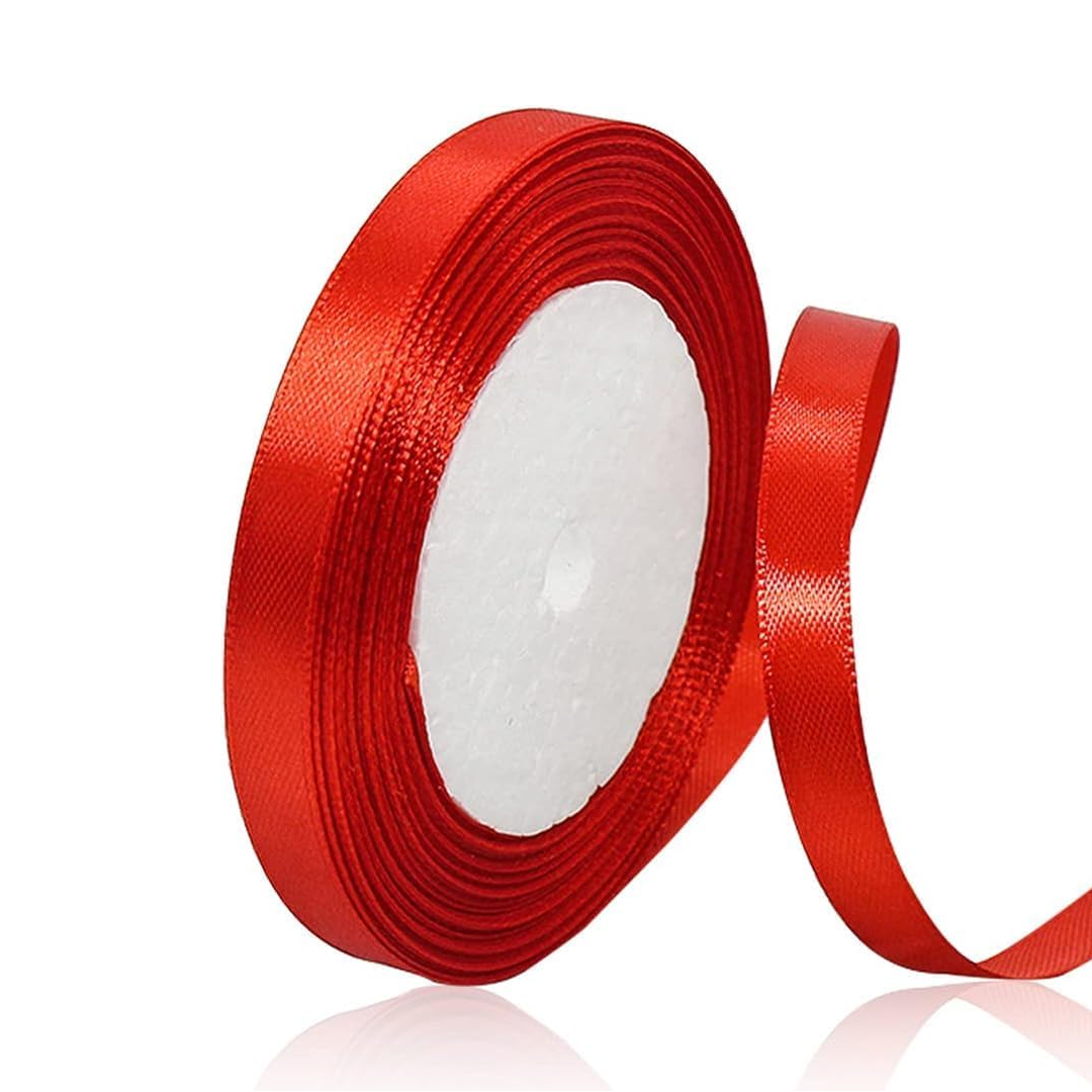 Red Satin Ribbon - 25 Yards Length
