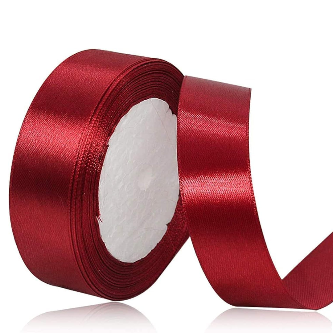 Maroon Satin Ribbon - 25 Yards Length