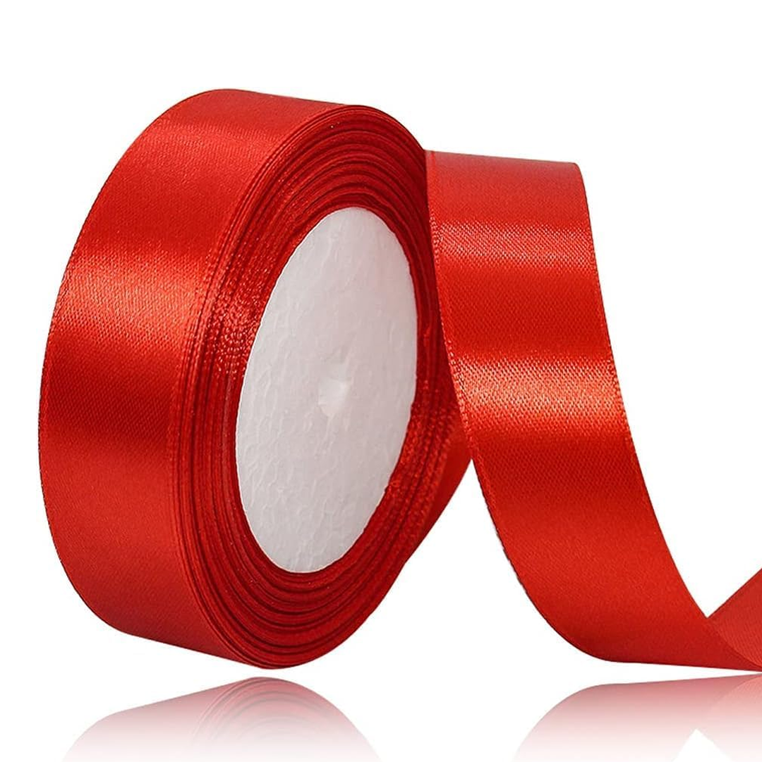 Red Satin Ribbon - 25 Yards Length