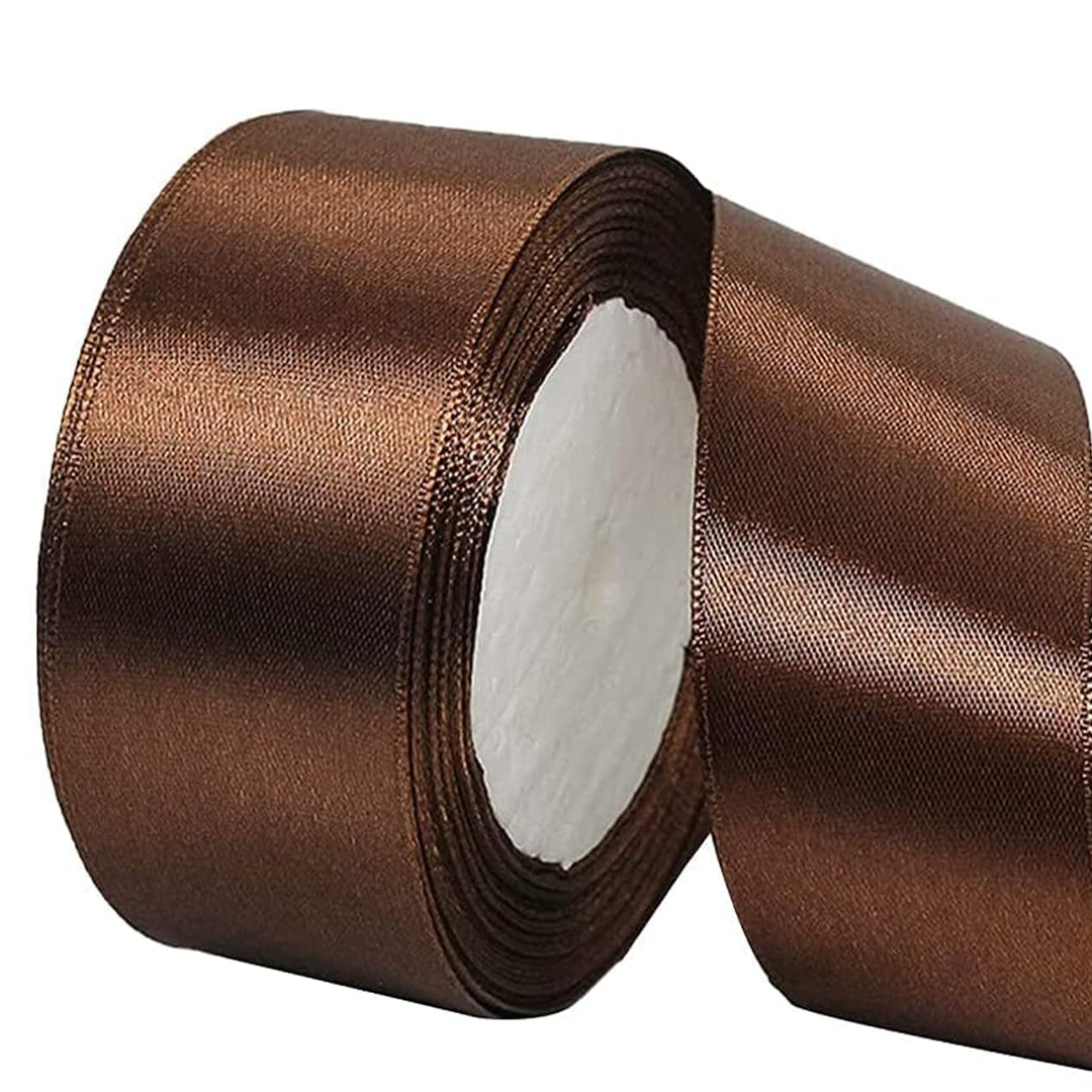 Brown Satin Ribbon - 25 Yards Length
