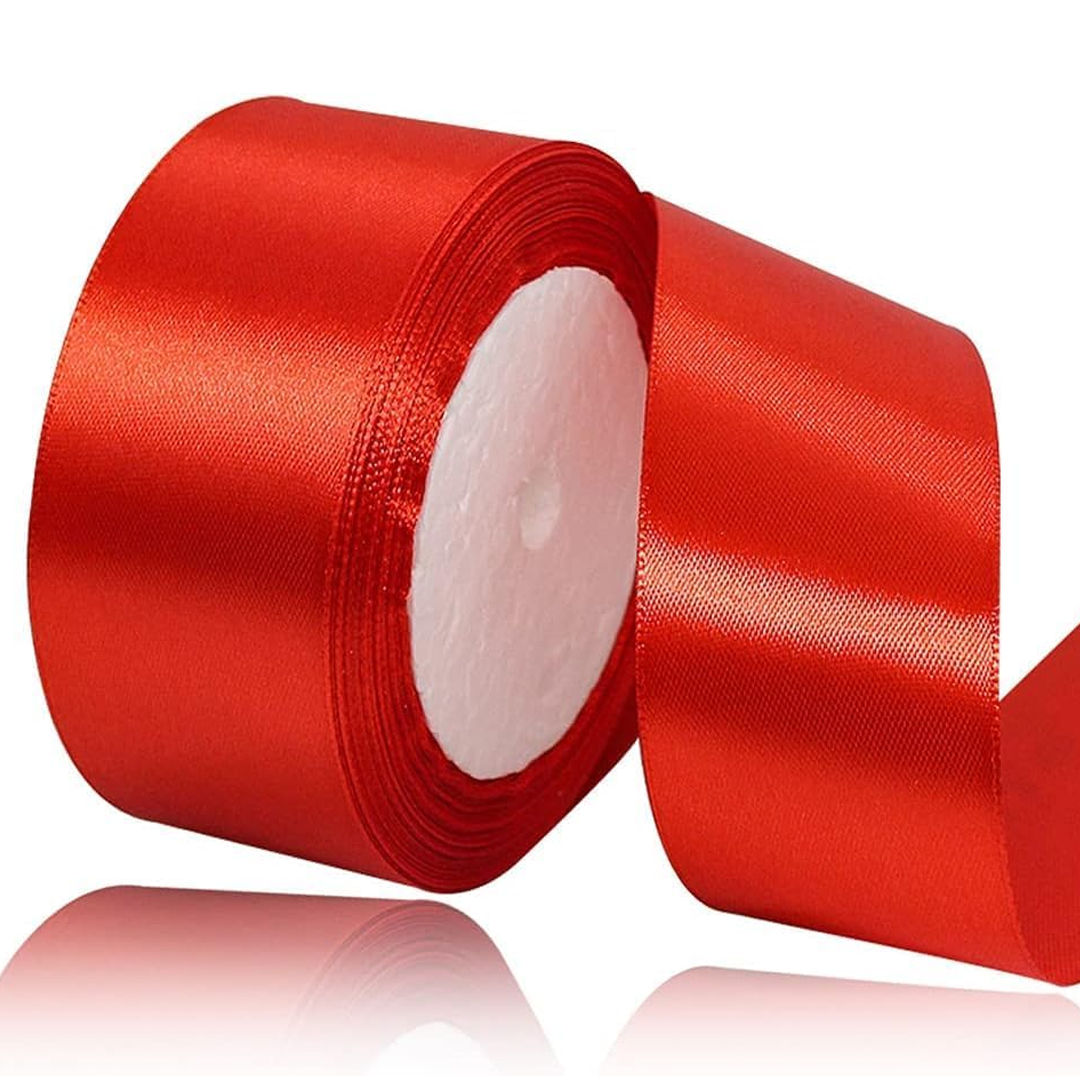 Red Satin Ribbon - 25 Yards Length