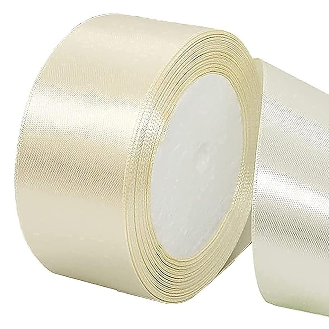 Vanilla Satin Ribbon - 25 Yards Length
