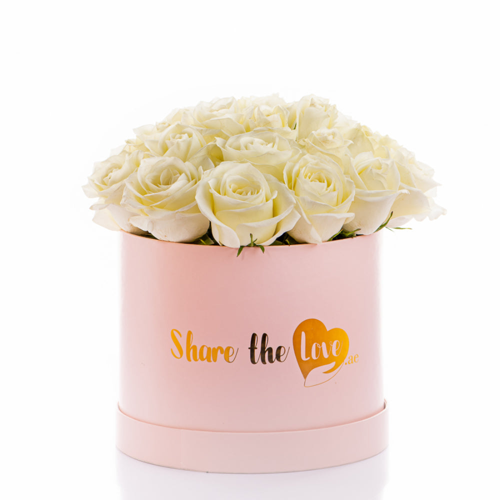 Deluxe White Roses Box