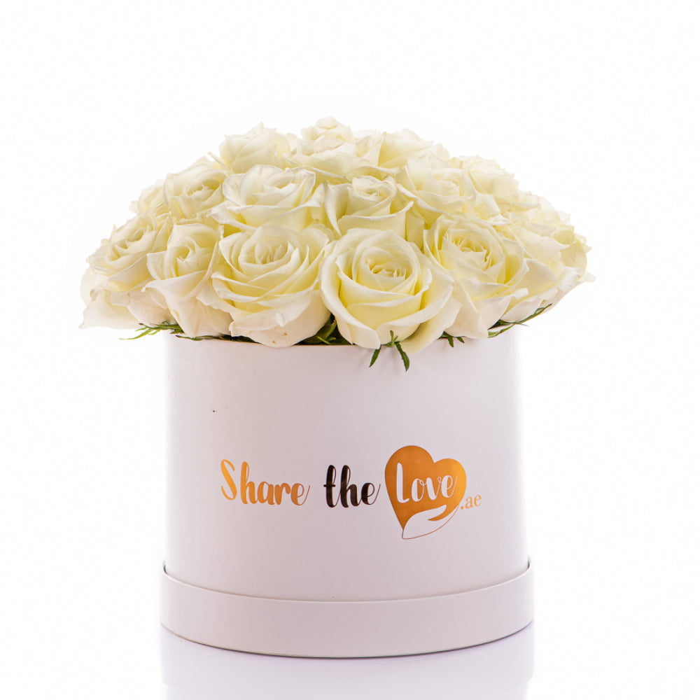 Deluxe White Roses Box