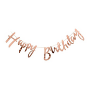 Rose Gold Happy Birthday Banner