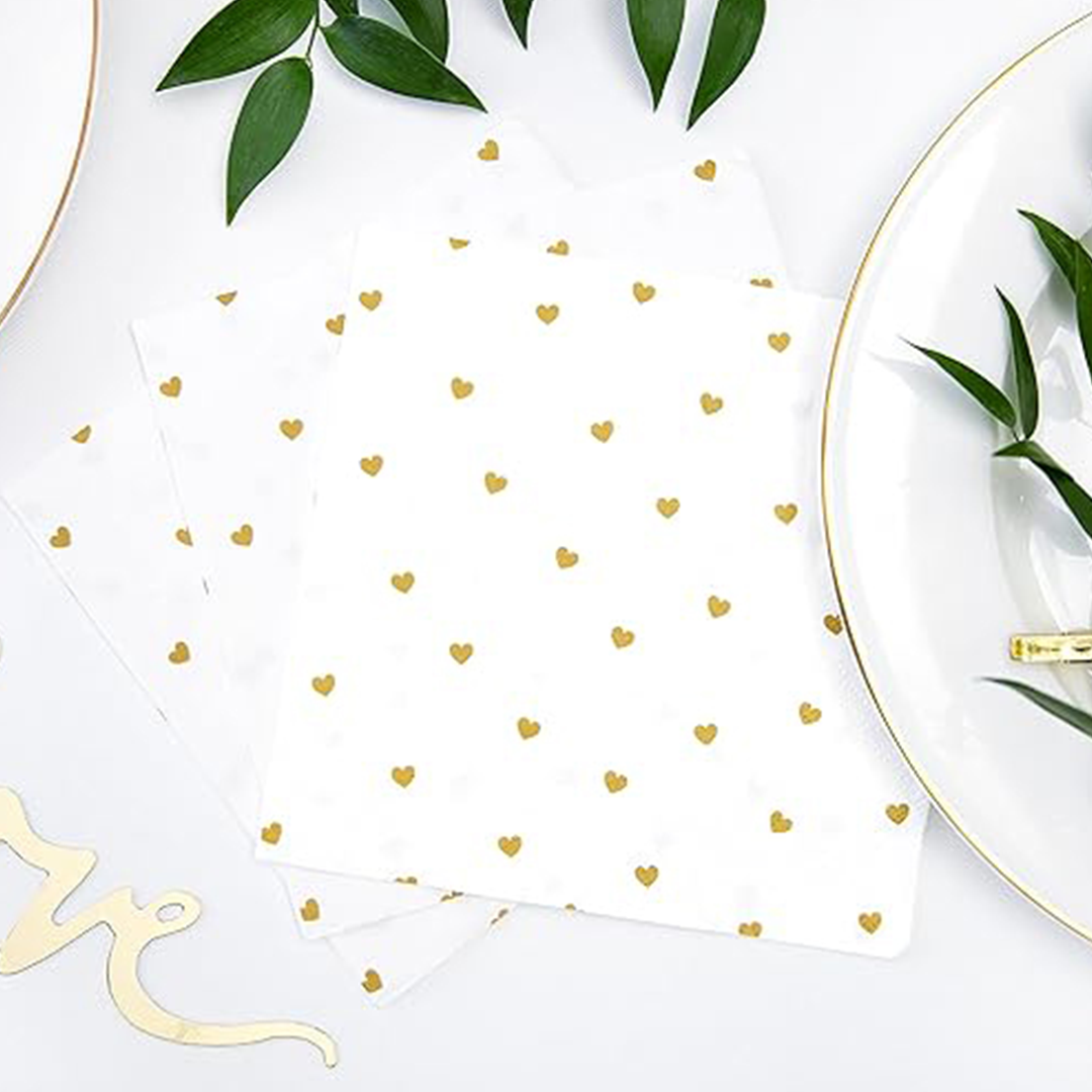 Napkin Hearts | White