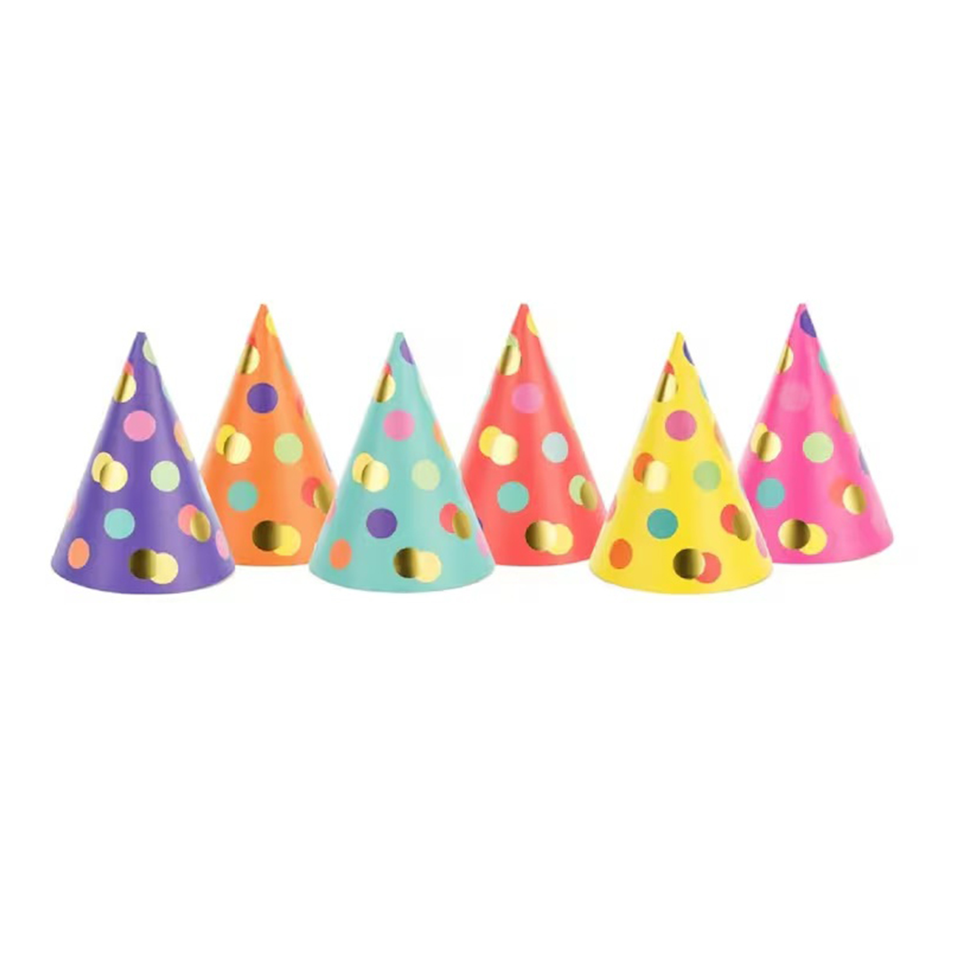 Party hats Dots, mix, 16cm