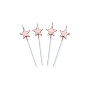 4-Pieces Star Candles Sticks - Rose Gold