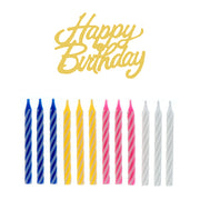 Happy Birthday candles metallic