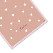 Personalised Baby Cotton Blanket with Stars - Light Pink