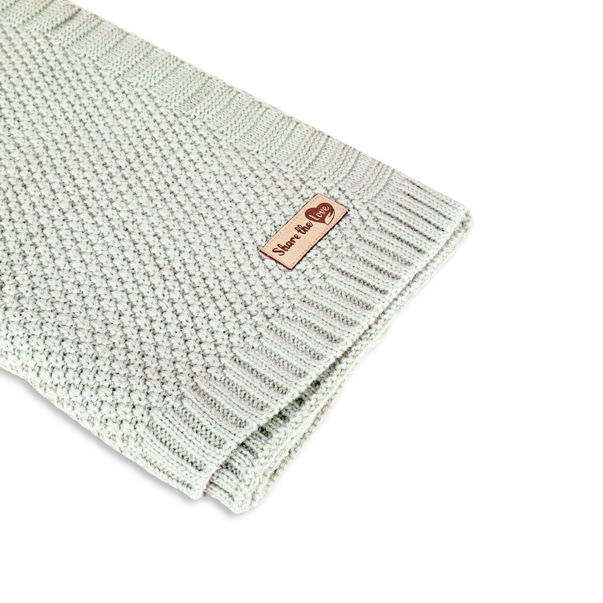 Personalised Baby Cotton Knitted Blanket - Green