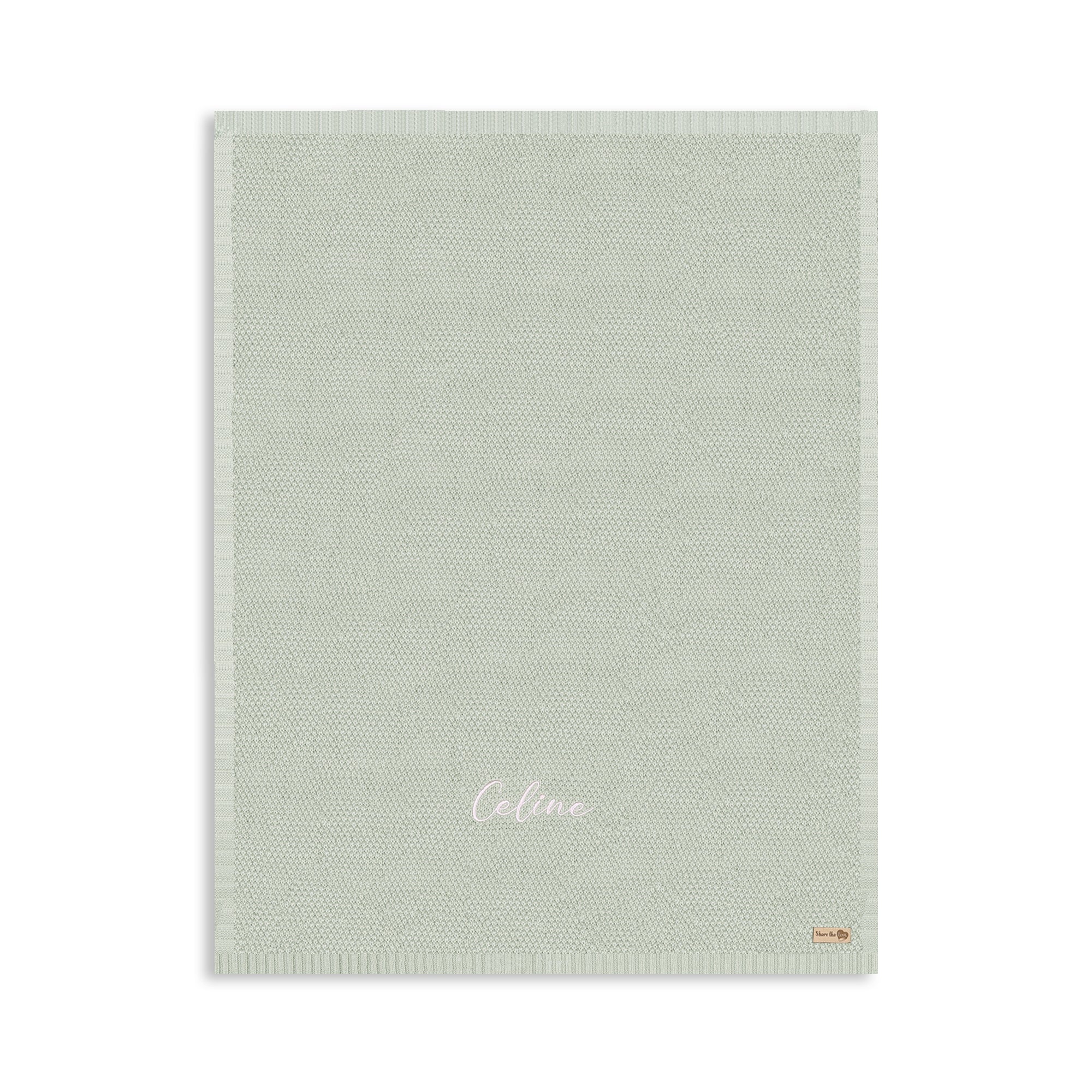 Personalised Baby Cotton Knitted Blanket - Green