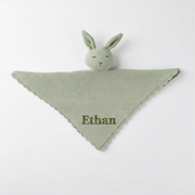 Personalised Baby Knitted Lovey Blanket - Green