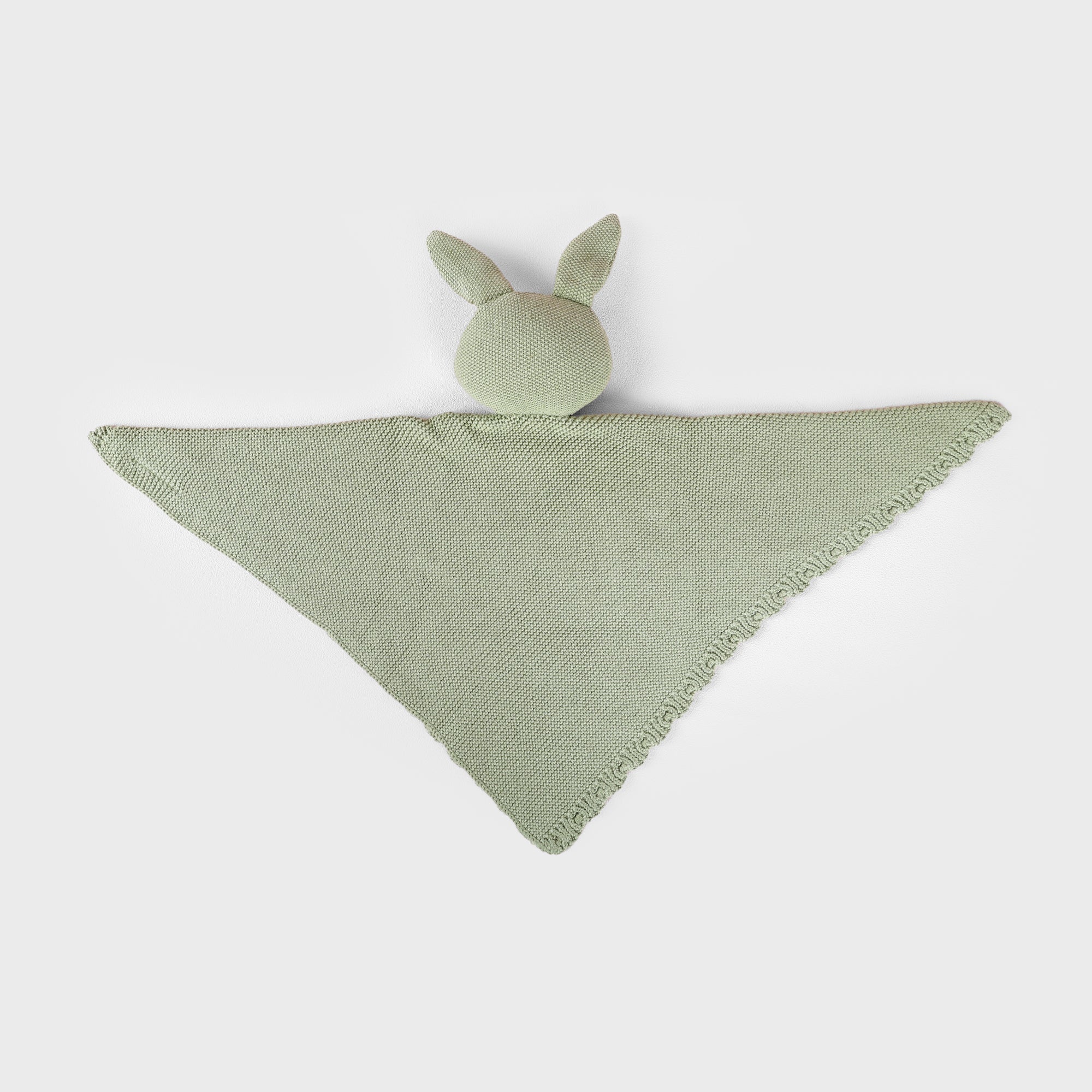 Personalised Baby Knitted Lovey Blanket - Green