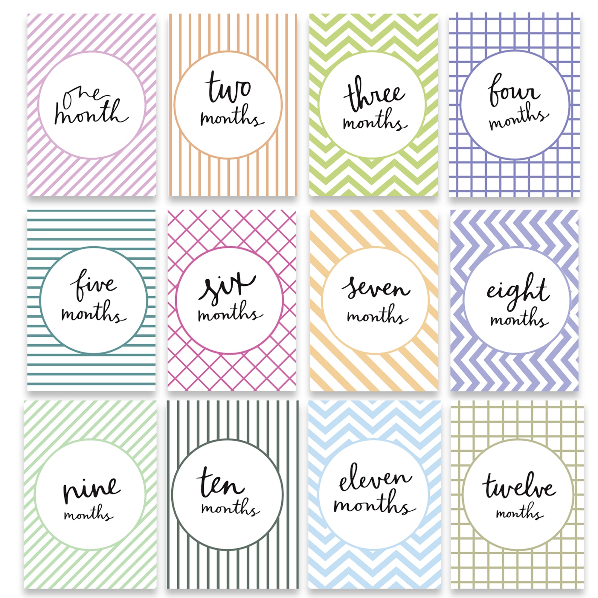 Baby Milestone Cards - Geometric