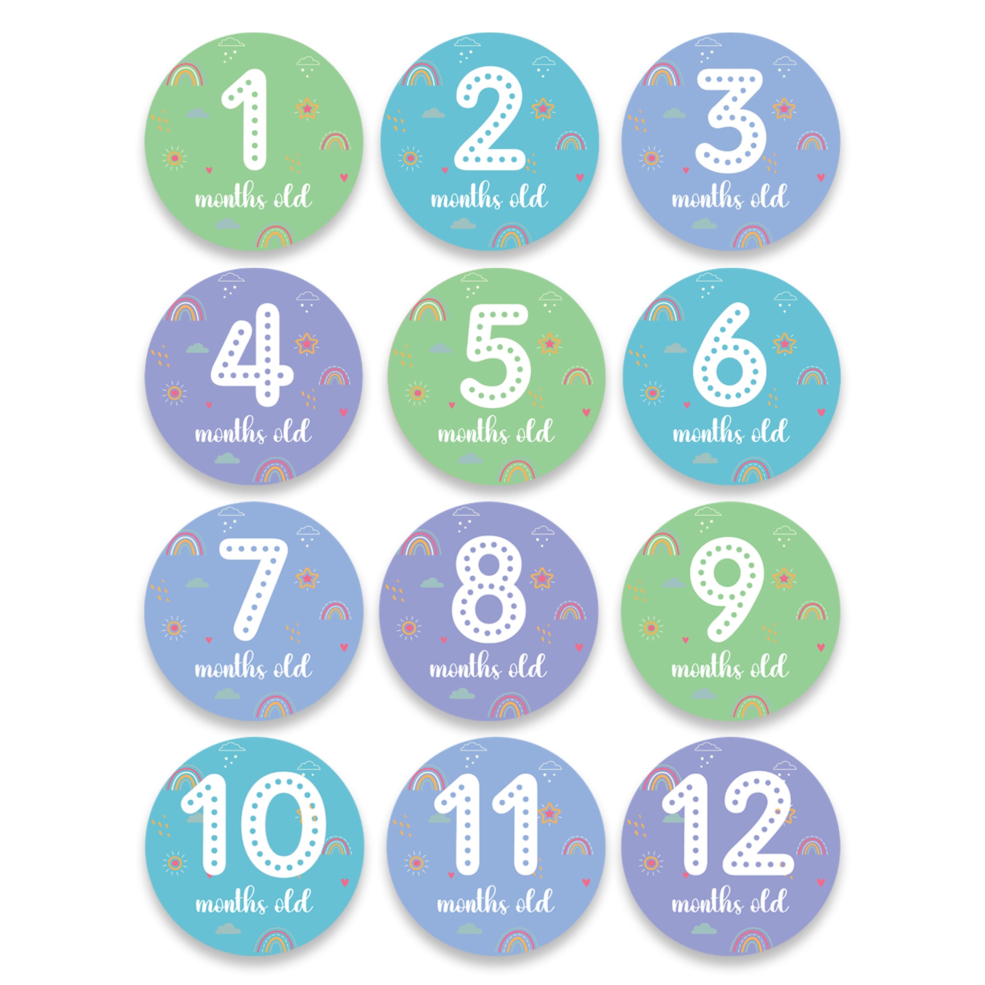 Baby Milestone Discs - Rainbow Dreams - Blue
