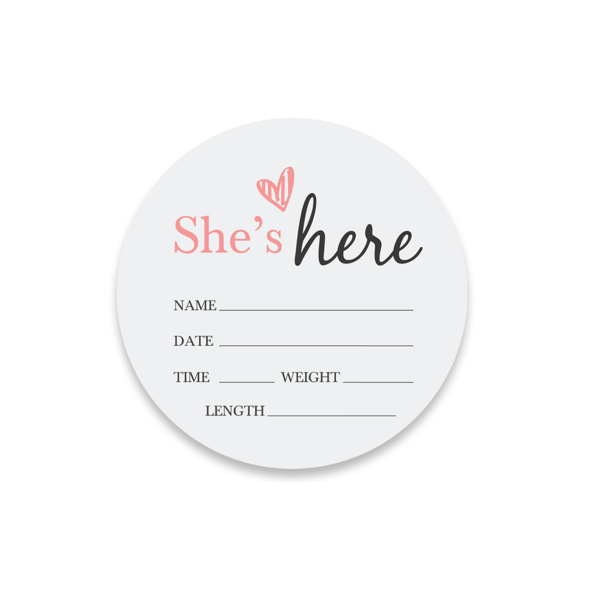 She's Here Baby Announcement Plaque