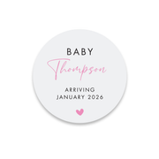 Baby Arriving Soon Baby Announcement Plaque - Pink