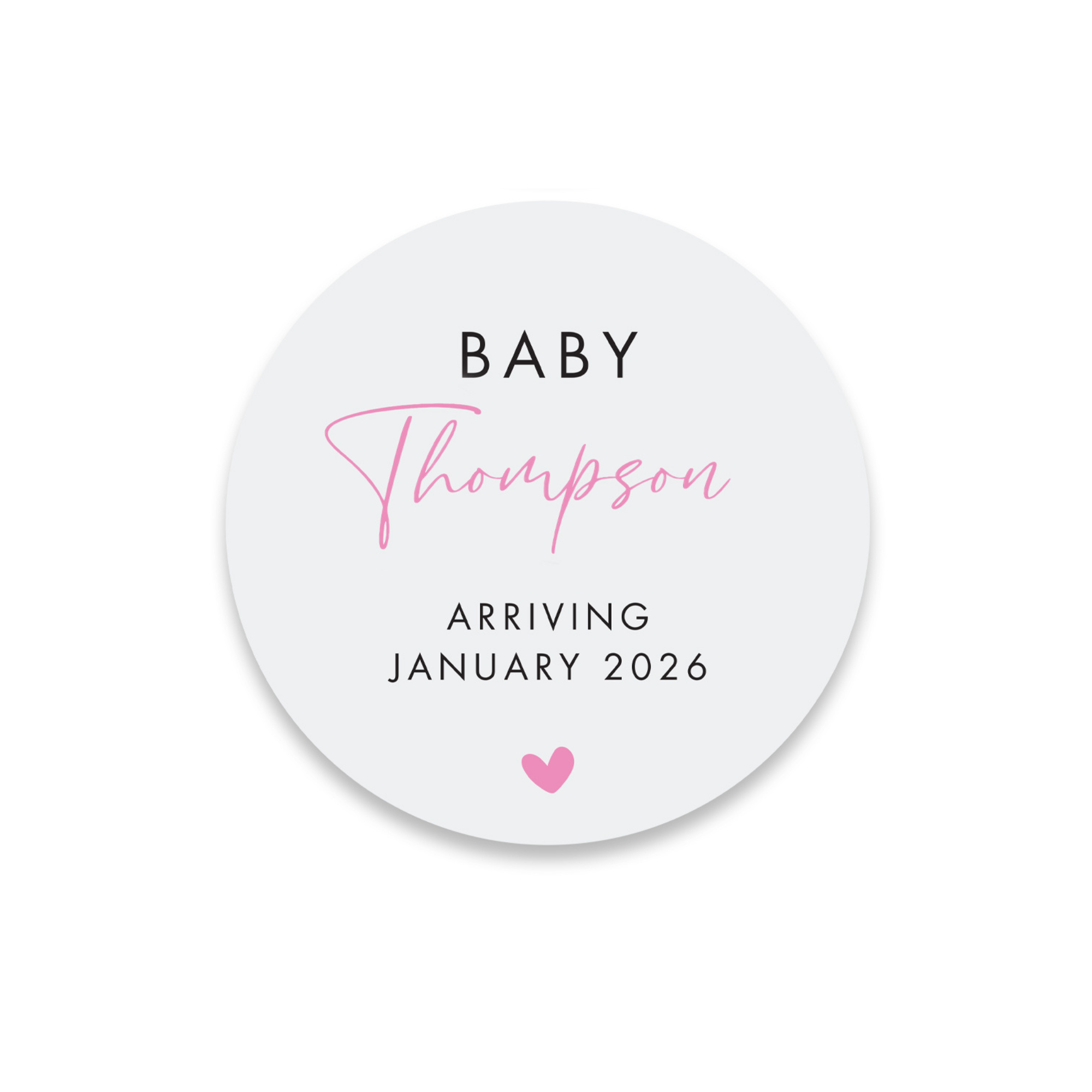Baby Arriving Soon Baby Announcement Plaque - Pink