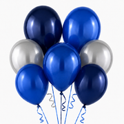 Blue & Silver Balloon Bouquet, 7 Pcs