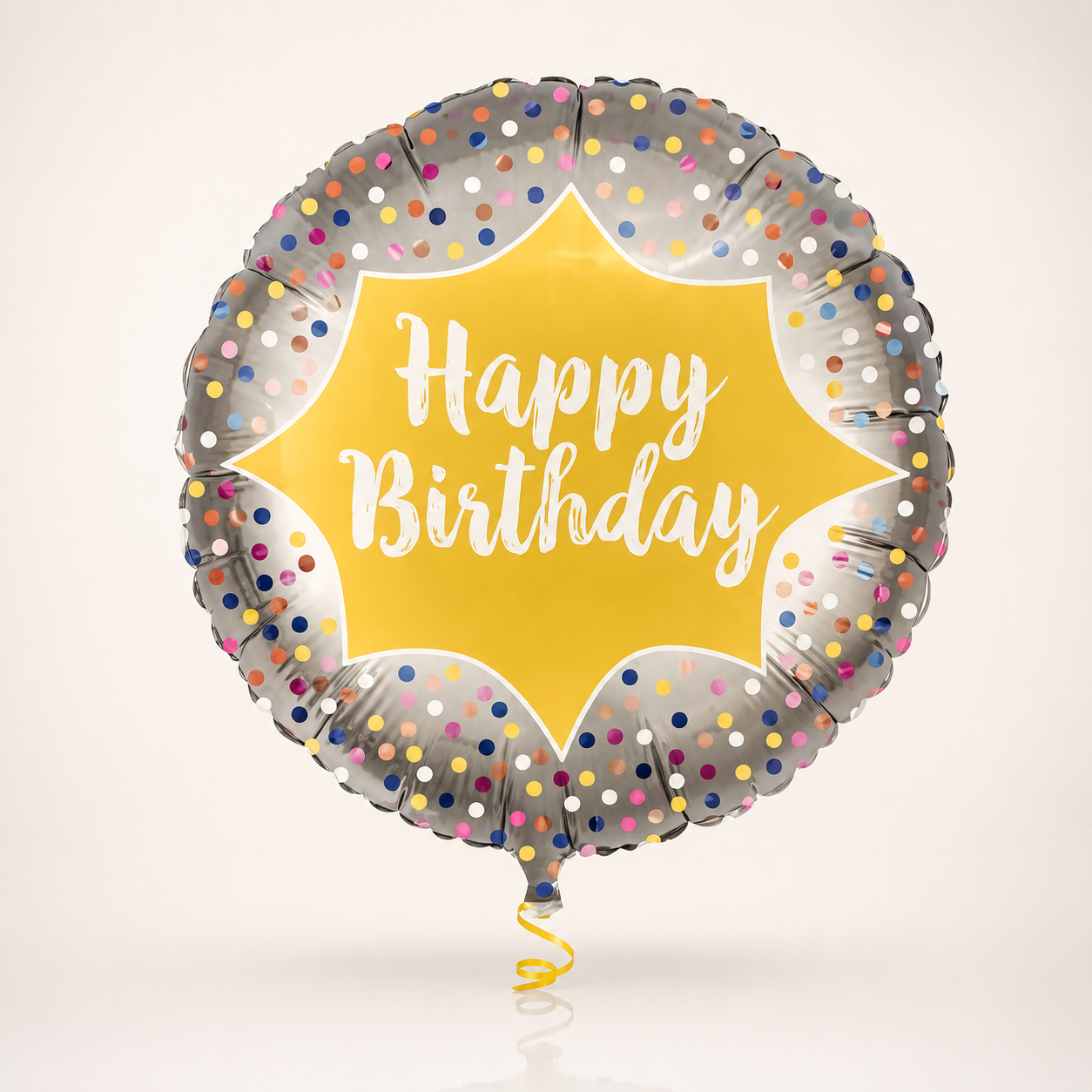 18" Birthday Burst, Satin Gold Foil Balloon