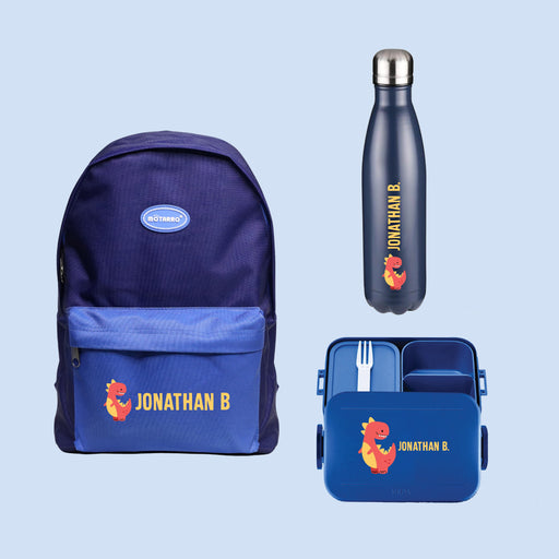 Personalised Backpack with Water Bottle and Lunch Box