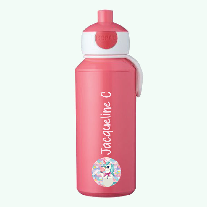 Personalised Mermaid Drinking Bottle 400ml For Kids