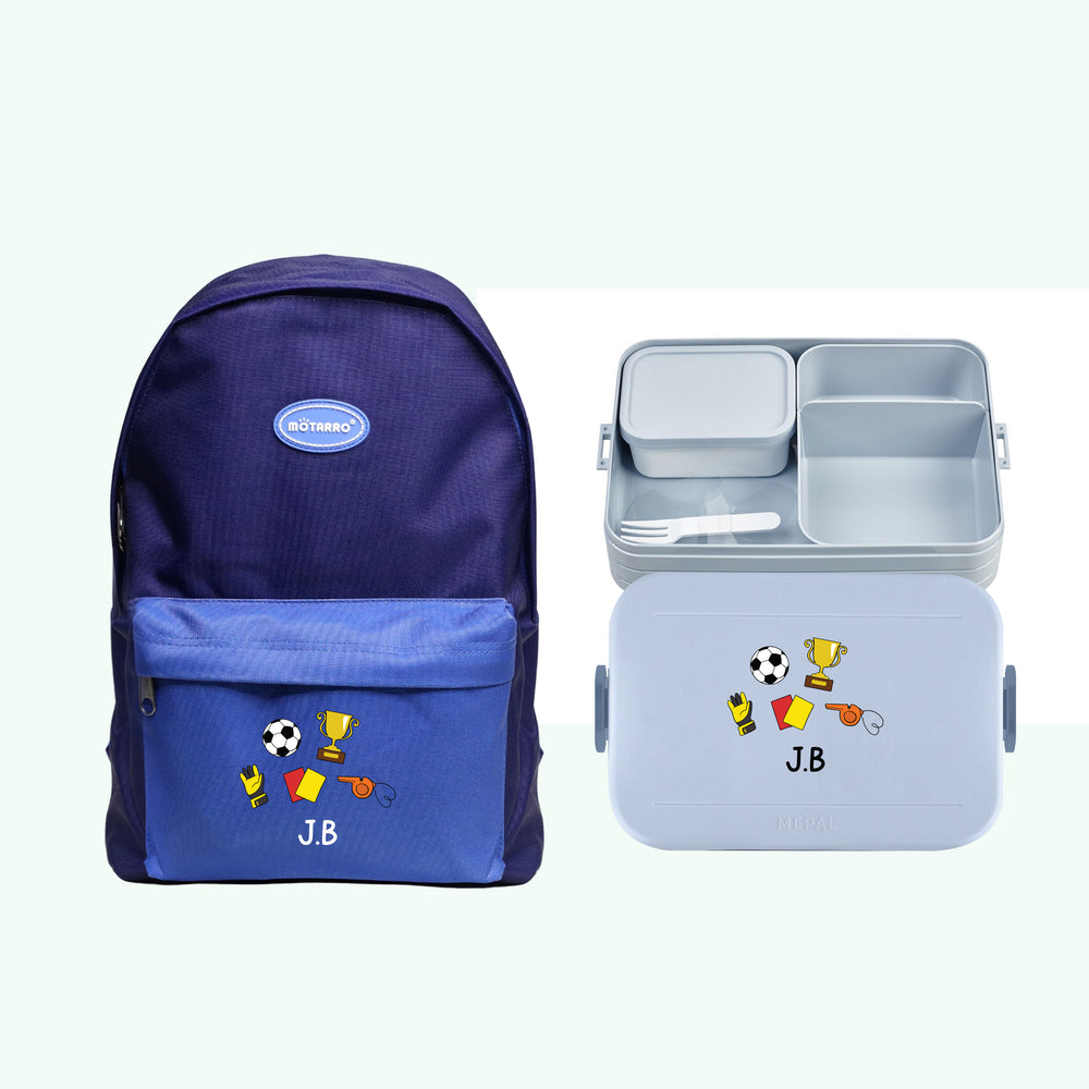 2-Pieces Personalised Lunch Box With Personalised Backpack for kids